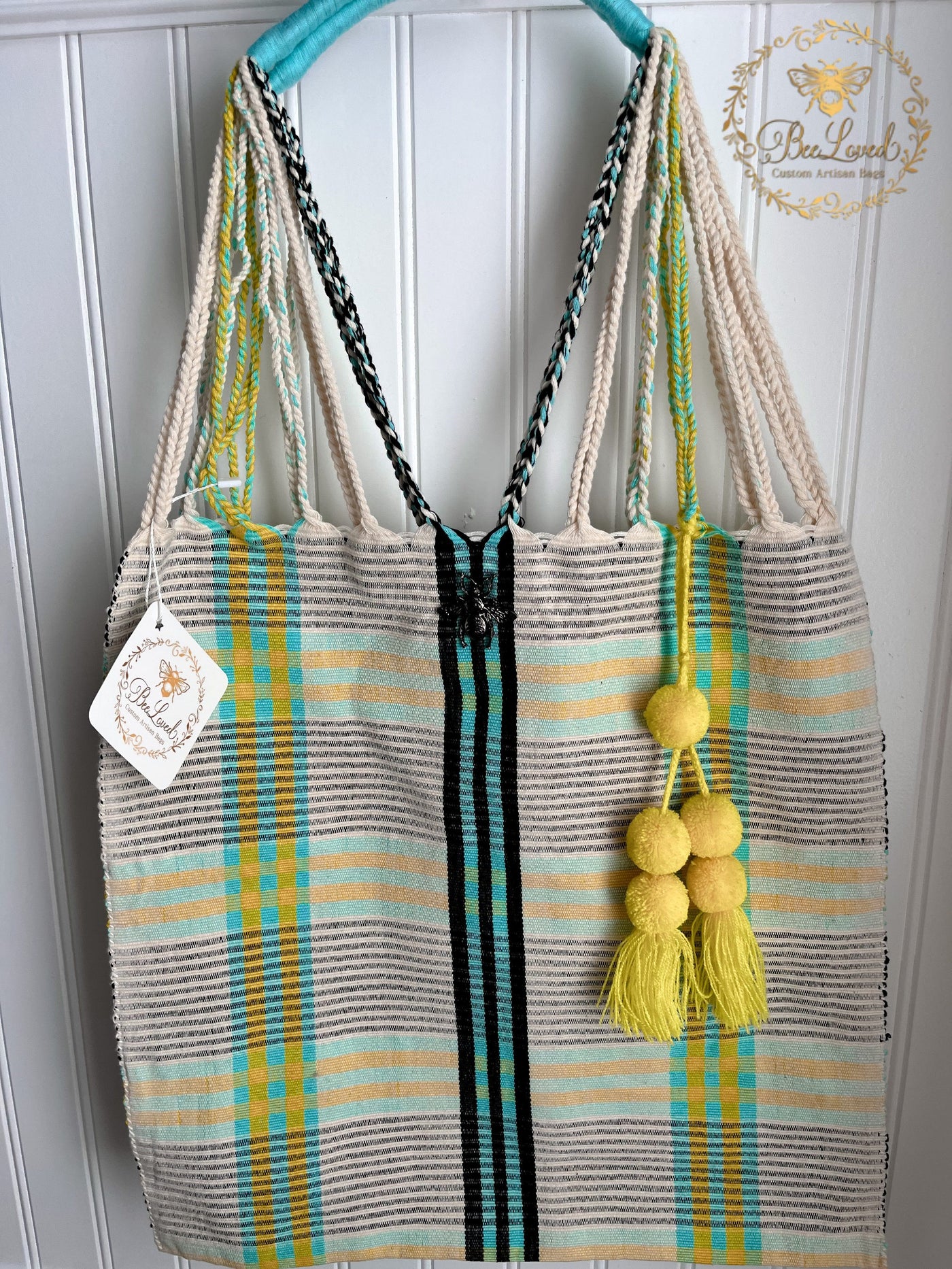 BeeLoved Custom Artisan Bags and Gifts Lemon Lime Fabric Tote Bag