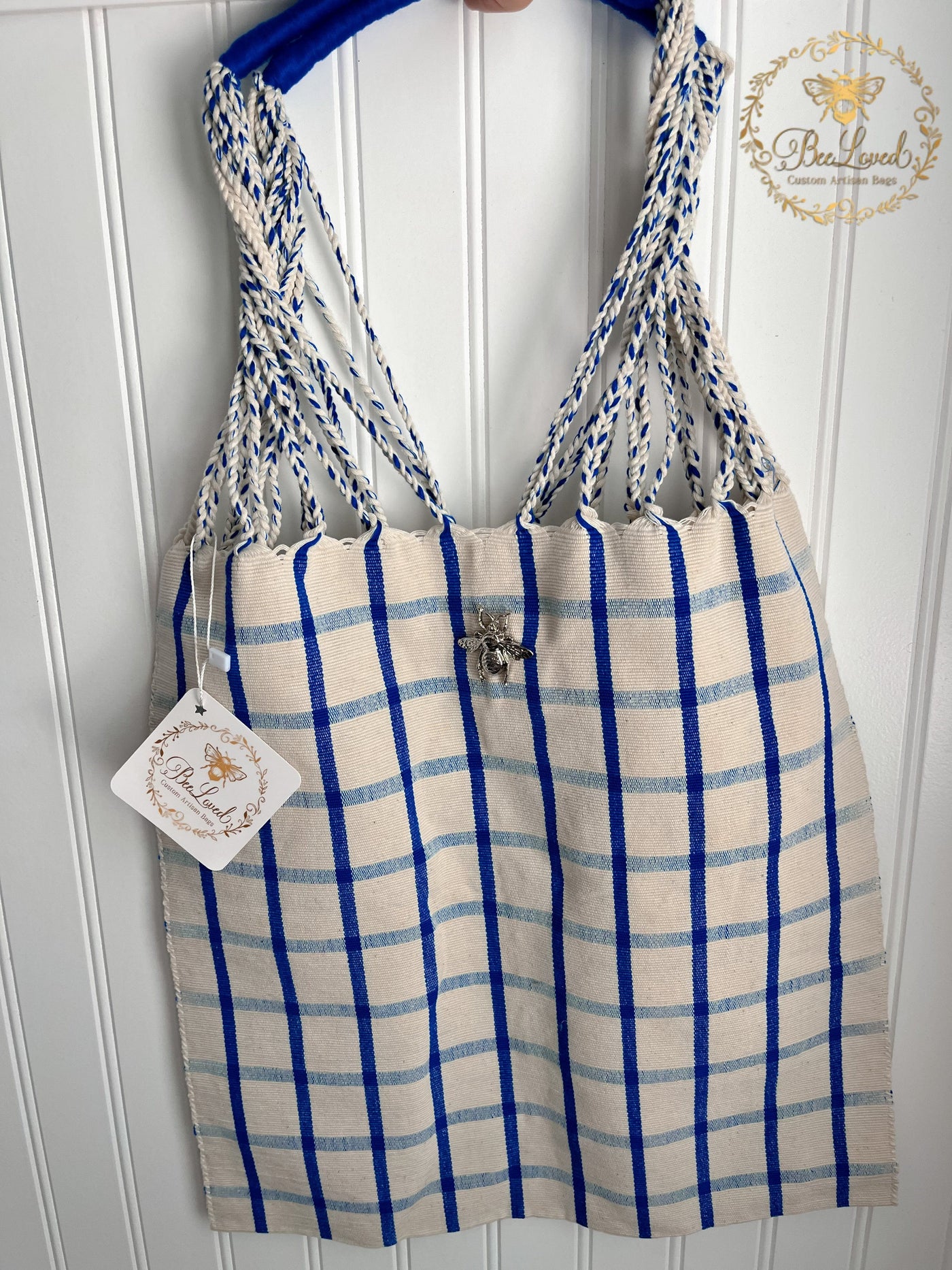BeeLoved Custom Artisan Bags and Gifts Bluebell Fabric Tote Bag