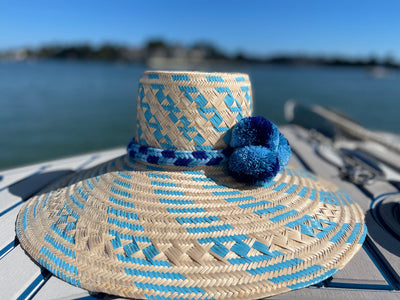 BeeLoved Custom Artisan Bags and Gifts Hats Large Brim Blue Wave Hat
