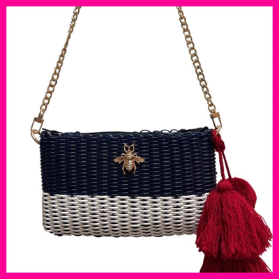BeeLoved Custom Artisan Bags and Gifts Handbags Nautical Navy Bella Crossbody/Clutch Bag