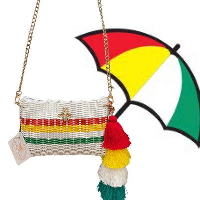 BeeLoved Custom Artisan Bags and Gifts Handbags Small / Silver Hardware Bayhill Stripe Bella Crossbody/Clutch Bag