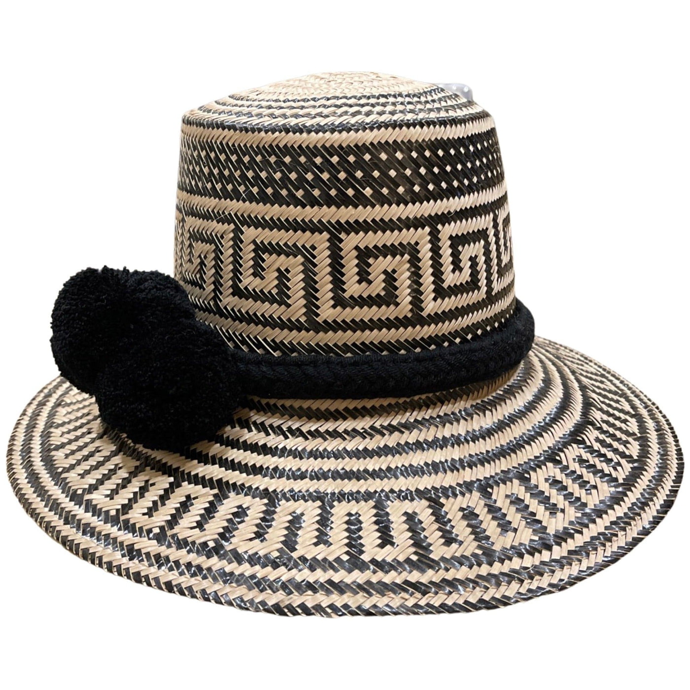 BeeLoved Custom Artisan Bags and Gifts Hats Small Brim Greek Key Black Hat