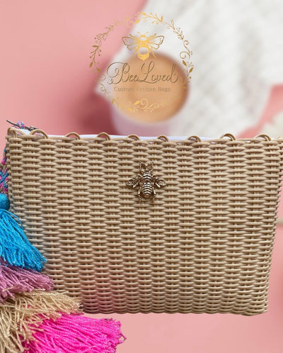 BeeLoved Custom Artisan Bags and Gifts Handbags Medium / Crossbody Gold Sandy Beach Crossbody/Clutch Bag