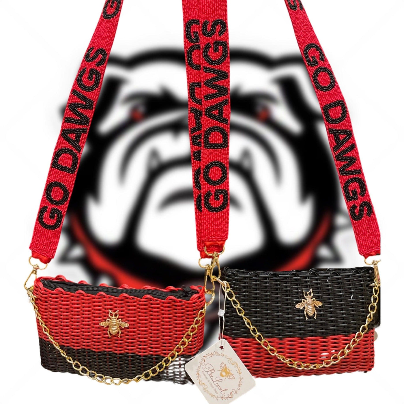 BeeLoved Custom Artisan Bags and Gifts STRAP ONLY GO DAWGS Beaded Team Strap