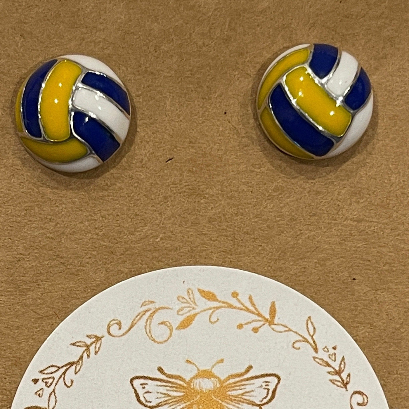 BeeLoved Custom Artisan Bags and Gifts Volleyball Stud Earrings