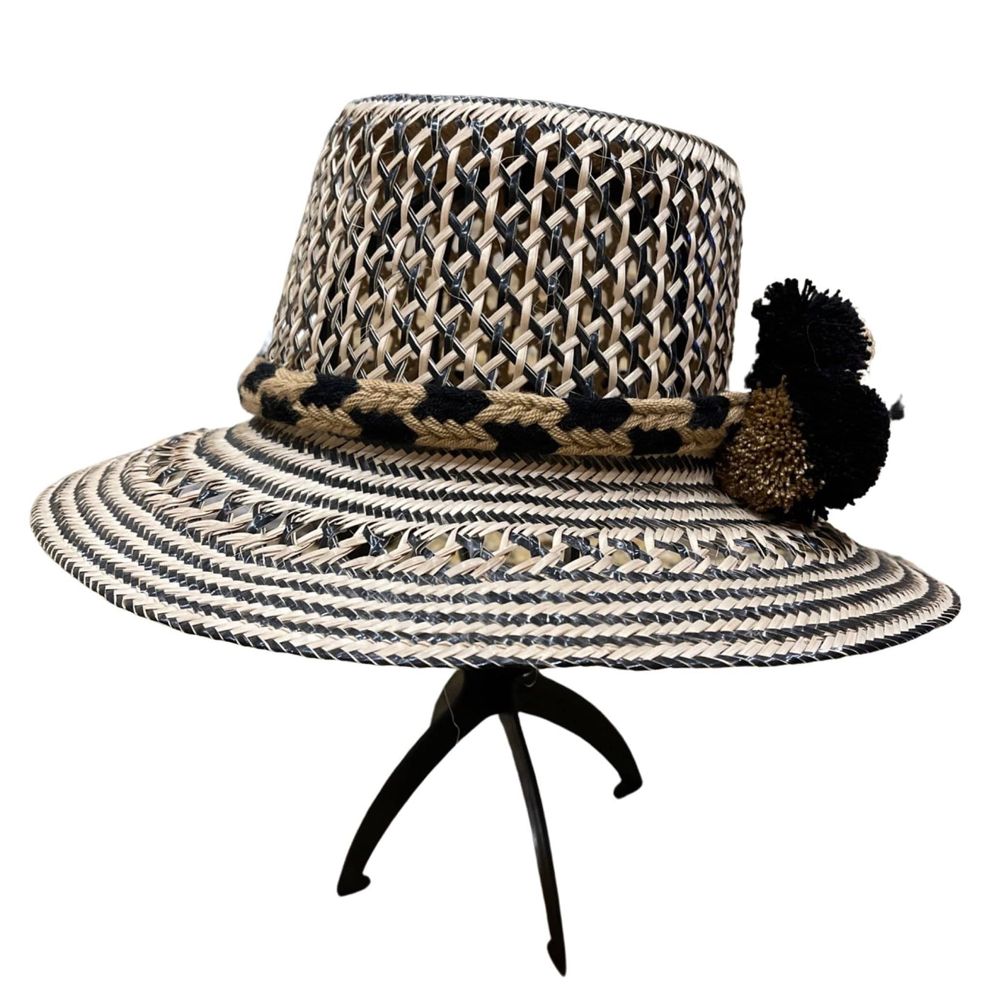 BeeLoved Custom Artisan Bags and Gifts Hats Large Brim Special Order Black Honeycomb Brim Hat