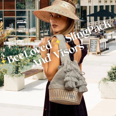 BeeLoved Custom Artisan Bags and Gifts Hats Large Brim Silver Seas Visor