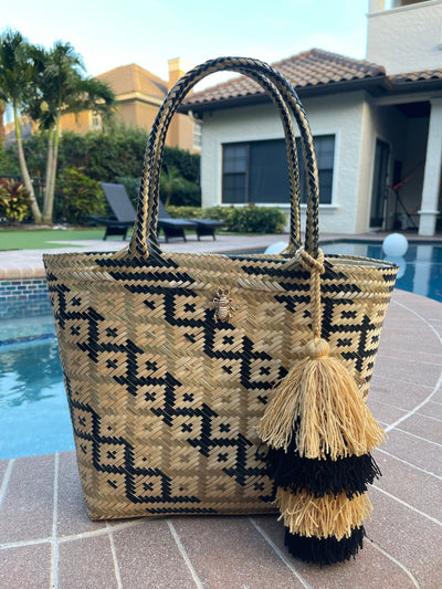 BeeLoved Custom Artisan Bags and Gifts Handbags Medium Golden Eye Palm Tote Bag