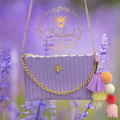 BeeLoved Custom Artisan Bags and Gifts Handbags Small / Small Silver Hardware Lavender LoveBella Crossbody/Clutch Bag
