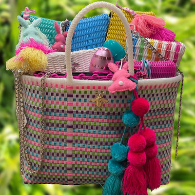 BeeLoved Custom Artisan Bags and Gifts Handbags SMedium Hoppy Easter Basket Beech Bag