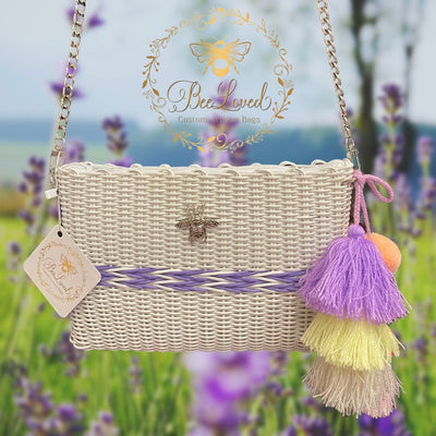 BeeLoved Custom Artisan Bags and Gifts Handbags Medium / Crossbody Gold Lovely Lavender Crossbody/Clutch Bag