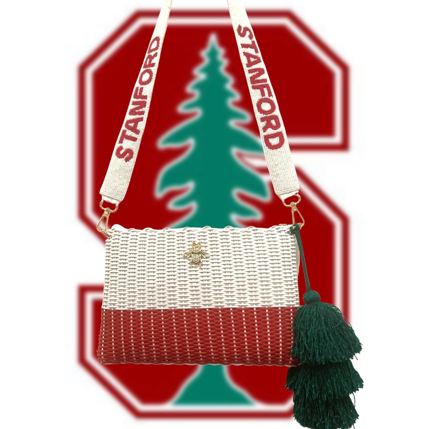 BeeLoved Custom Artisan Bags and Gifts Handbags Medium / Crossbody Gold Stanford Team Spirit Crossbody/Clutch Bag