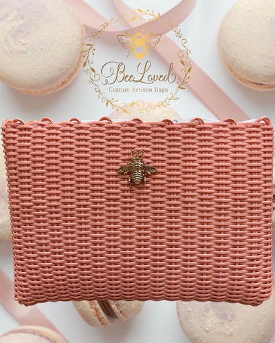 BeeLoved Custom Artisan Bags and Gifts Handbags Medium / Crossbody Gold Peach Macaroons Crossbody/Clutch Bag